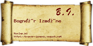 Bognár Izméne névjegykártya
